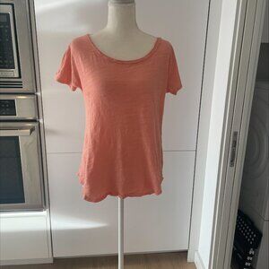 Anthropologie (Pure + Good) Coral Scoop Neck Cotton Tee Size S